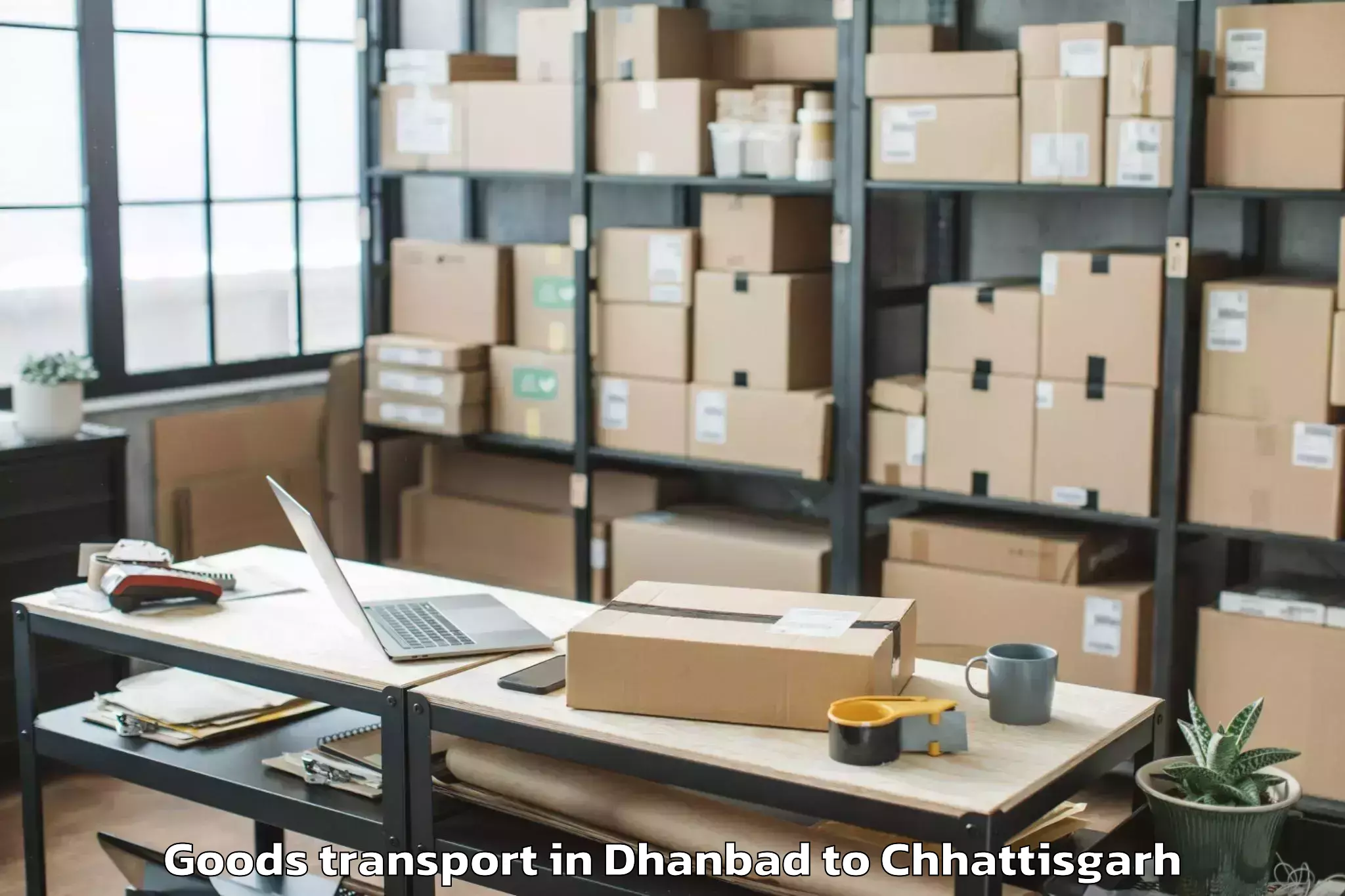 Dhanbad to Sarguja University Ambikapur Goods Transport